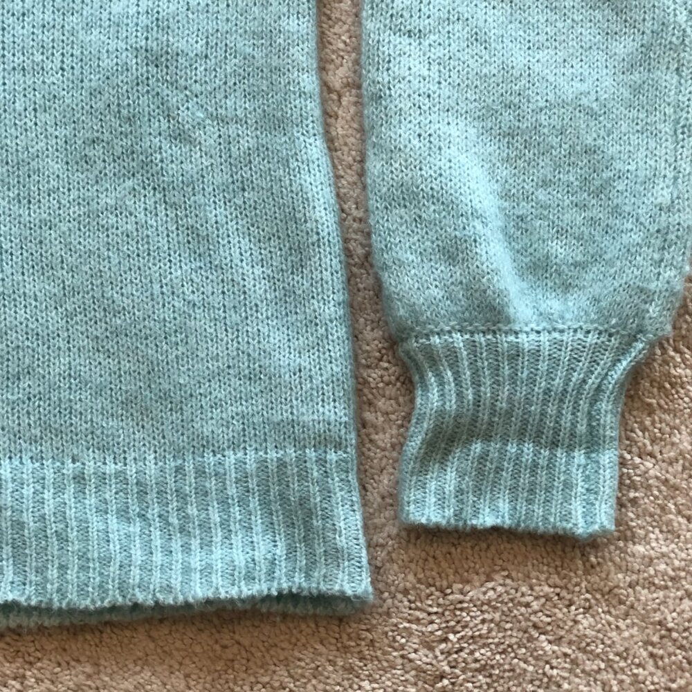 Soft Oversized Long-Sleeve Light Blue Knit Sweater - Picture 2 of 9